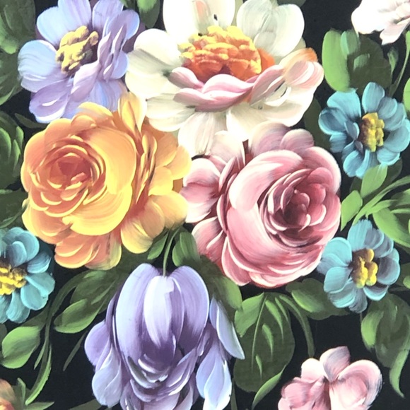 Vintage large painted tole metal tray - Picture 10 of 13